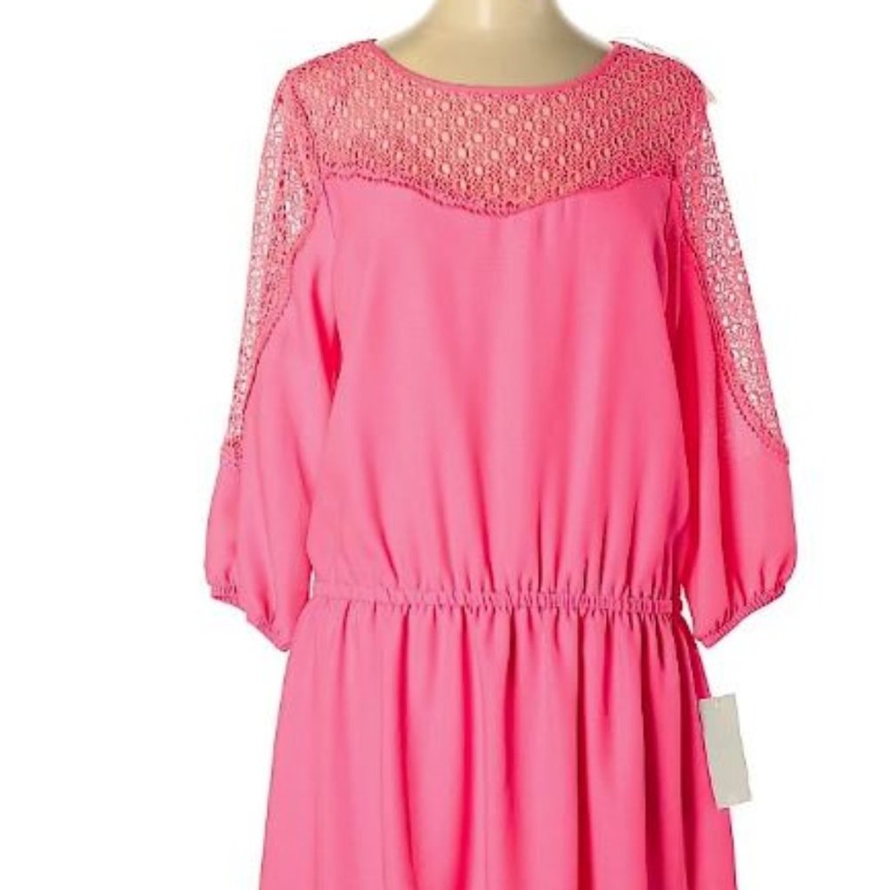 #71 Hot Pink Lace Casual Dress